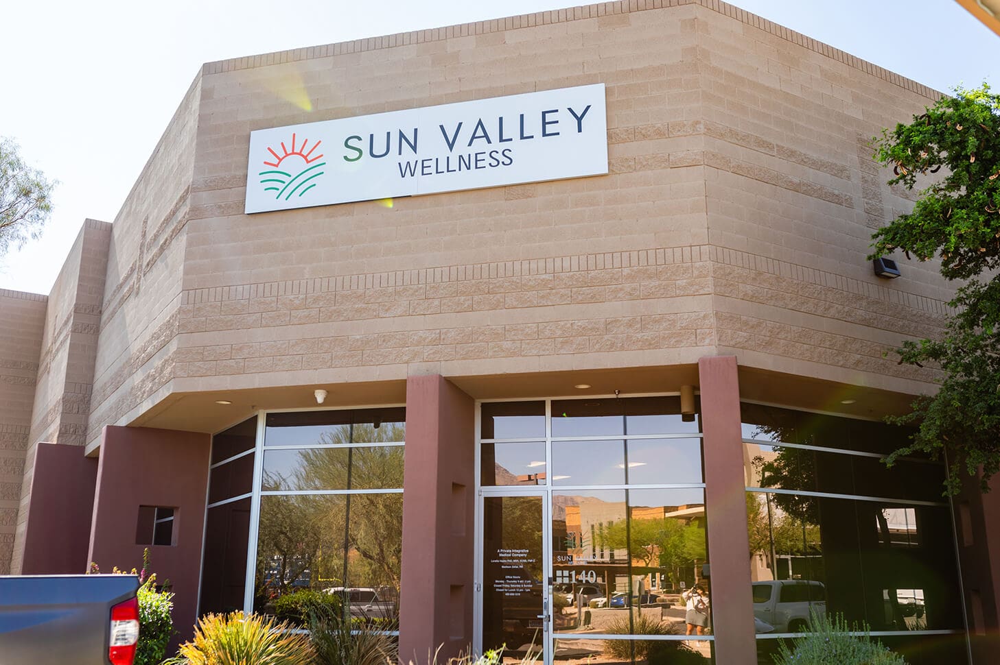 Sun Valley Wellness center exterior shot.